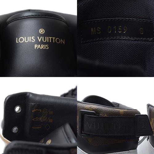ルイヴィトン 靴 メンズ リヴォリ・ライン スニーカー サイズ8 26.5cm ブラック ホワイト 1A44VS Louis Vuitton【中古】