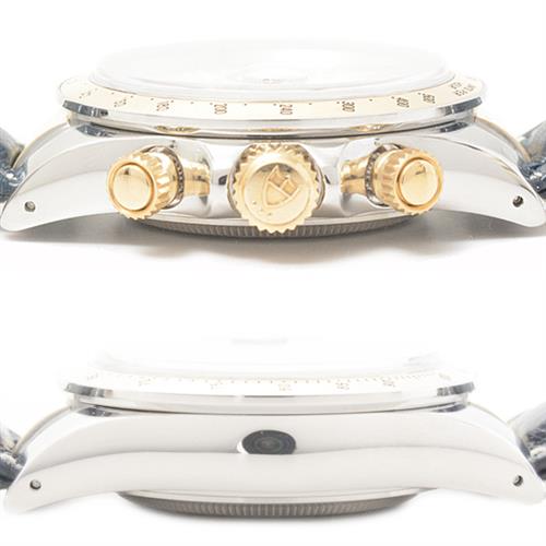 チュードル 時計 メンズ クロノタイム タイガー プリンスデイト アイボリー文字盤 レザーベルト コンビ TUDOR 79263P SS×YG 中古