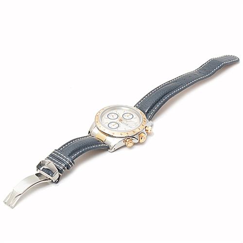 チュードル 時計 メンズ クロノタイム タイガー プリンスデイト アイボリー文字盤 レザーベルト コンビ TUDOR 79263P SS×YG 中古