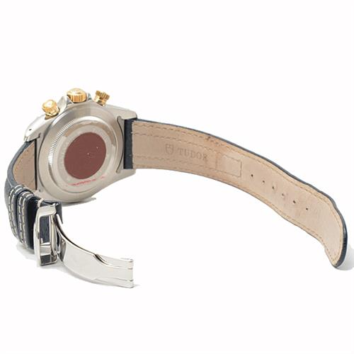 チュードル 時計 メンズ クロノタイム タイガー プリンスデイト アイボリー文字盤 レザーベルト コンビ TUDOR 79263P SS×YG 中古