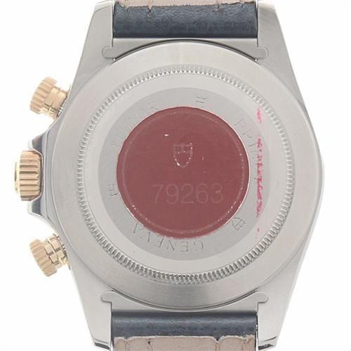 チュードル 時計 メンズ クロノタイム タイガー プリンスデイト アイボリー文字盤 レザーベルト コンビ TUDOR 79263P SS×YG 中古