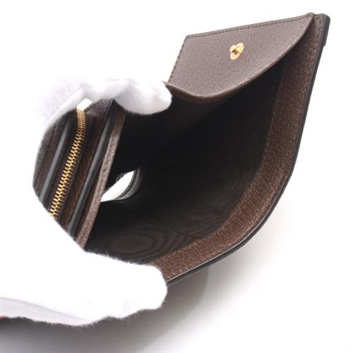 グッチ 財布 レディース 598662 GGスプリーム オフディア コンパクト財布 PVC×レザー GUCCI【中古】