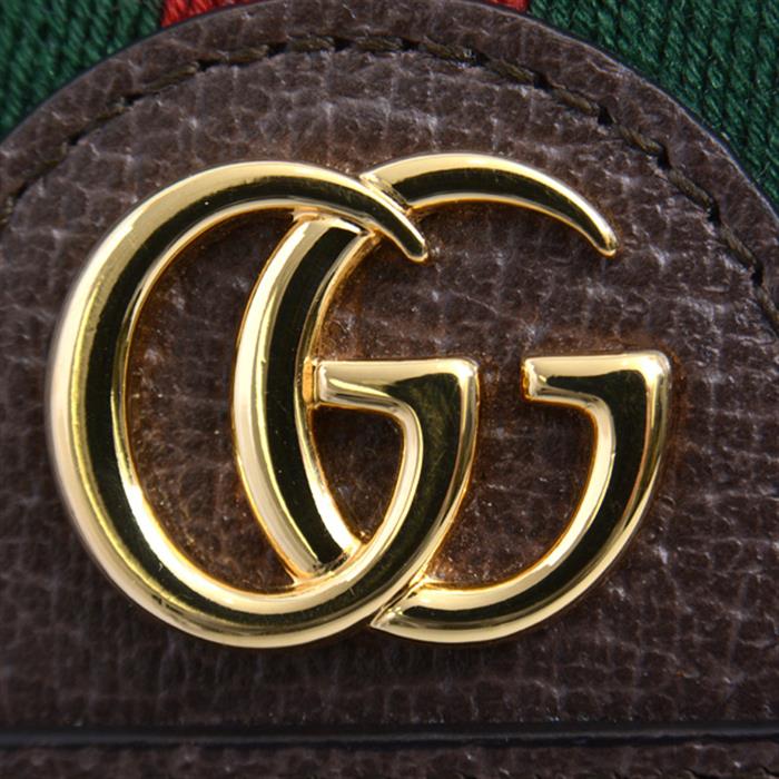 グッチ 財布 レディース 598662 GGスプリーム オフディア コンパクト財布 PVC×レザー GUCCI【中古】