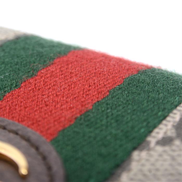 グッチ 財布 レディース 598662 GGスプリーム オフディア コンパクト財布 PVC×レザー GUCCI【中古】