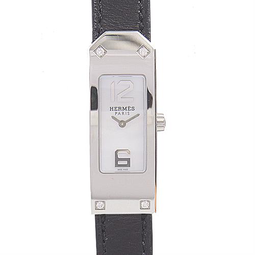 エルメス 時計 レディース ケリー2 4Pダイヤモンド ホワイトシェル文字盤 電池式 ステンレス HERMES SS KT1.230 中古