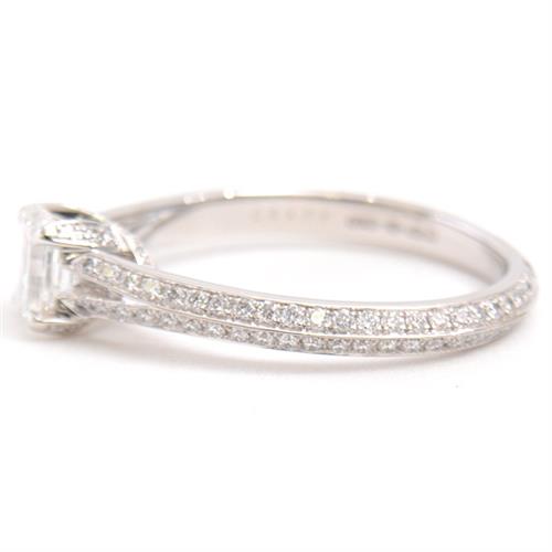 グラフ 指輪 レディース レガシー エメラルドカット ダイヤモンド リング 0.51ct 11号 プラチナ GRAFF PT950 中古