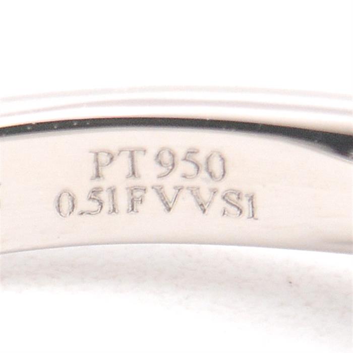 グラフ 指輪 レディース レガシー エメラルドカット ダイヤモンド リング 0.51ct 11号 プラチナ GRAFF PT950 中古