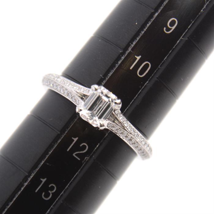 グラフ 指輪 レディース レガシー エメラルドカット ダイヤモンド リング 0.51ct 11号 プラチナ GRAFF PT950 中古
