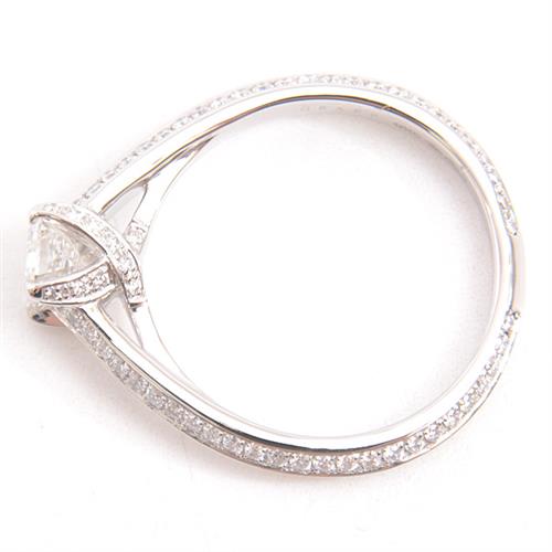 グラフ 指輪 レディース レガシー エメラルドカット ダイヤモンド リング 0.51ct 11号 プラチナ GRAFF PT950 中古