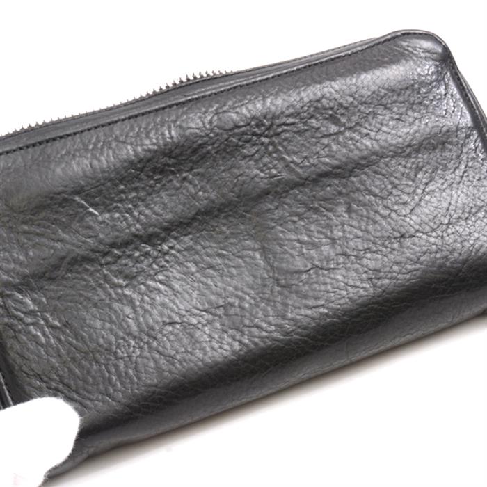 クロムハーツ 財布 メンズ ダガーチャーム ラウンドファスナー長財布 レザー ブラック SV925 シルバー CHROME HEARTS【中古】