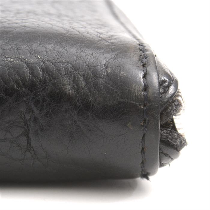 クロムハーツ 財布 メンズ ダガーチャーム ラウンドファスナー長財布 レザー ブラック SV925 シルバー CHROME HEARTS【中古】