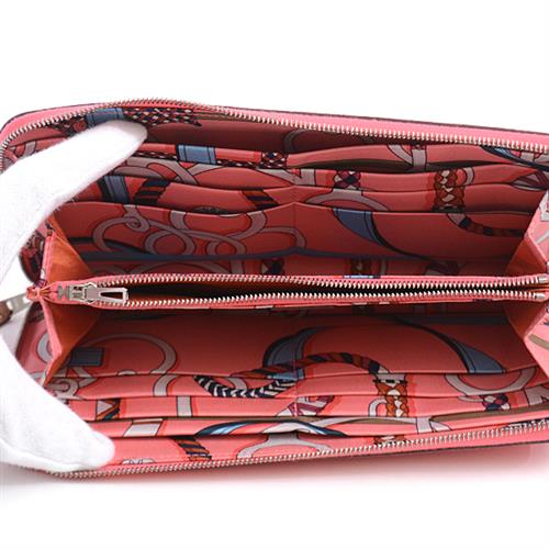 エルメス 財布 レディース アザップロング シルクイン ヴォーエプソン D刻 ローズアザレ ピンク HERMES 中古