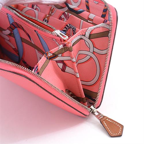 エルメス 財布 レディース アザップロング シルクイン ヴォーエプソン D刻 ローズアザレ ピンク HERMES 中古
