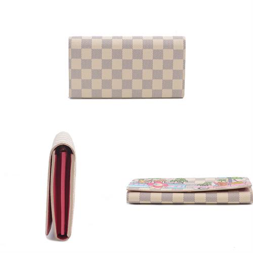 ルイヴィトン 財布 レディース ダミエアズール ポルトフォイユサラ ヴィヴィエンヌ ホリデイ Louis Vuitton N60497 中古