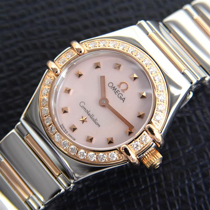オメガ 時計 レディース コンステレーション ミニ マイチョイス ダイヤベゼル 電池式 ステンレス OMEGA 1368.73 SS×750PG 中古