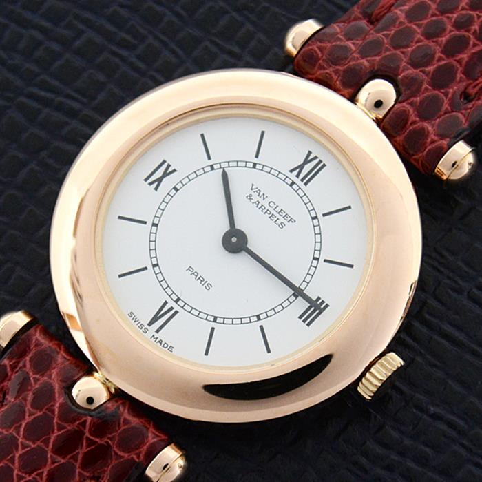 ヴァンクリーフ&アーペル 時計 レディース ラ コレクション 電池式 ホワイト文字盤 ピンクゴールド Van Cleef & Arpels 750PG 28640 中古