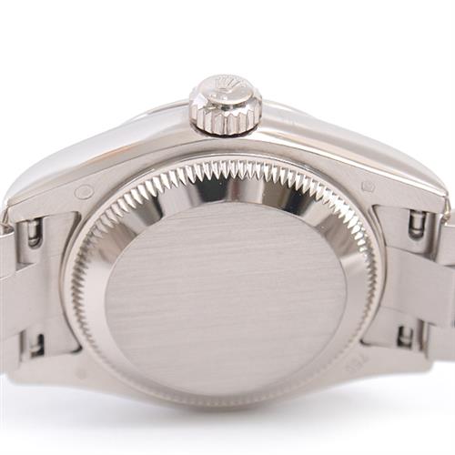 ロレックス 時計 レディース デイトジャスト 10Pダイヤ Z番 自動巻き ブラックシェル文字盤 ホワイトゴールド ROLEX 750WG 179179NG 中古
