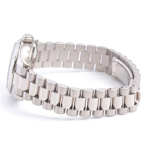 ロレックス 時計 レディース デイトジャスト 10Pダイヤ Z番 自動巻き ブラックシェル文字盤 ホワイトゴールド ROLEX 750WG 179179NG 中古