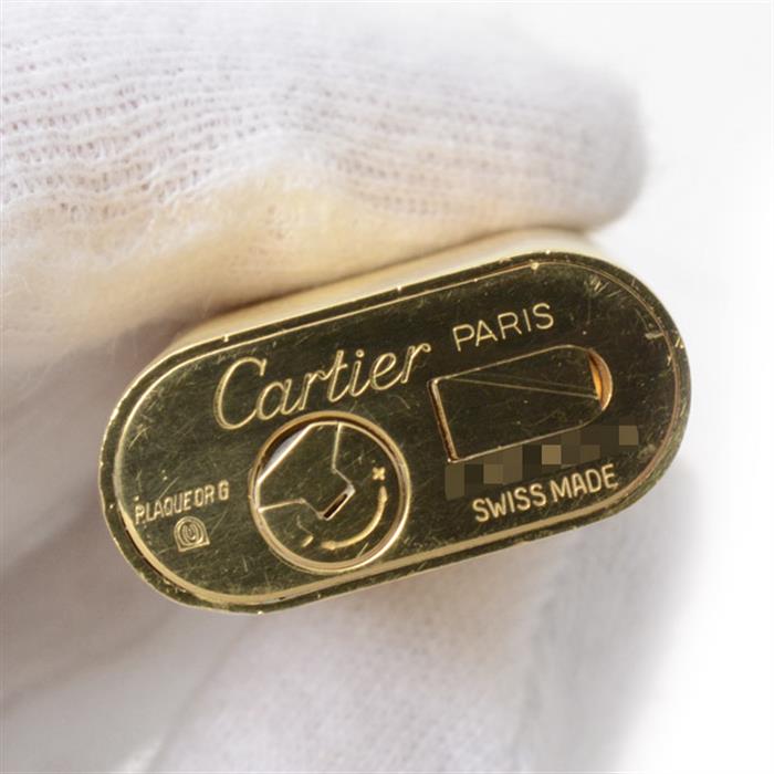 カルティエ ライター メンズ レディース ボーダー ガスライター ゴールド Cartier【中古】