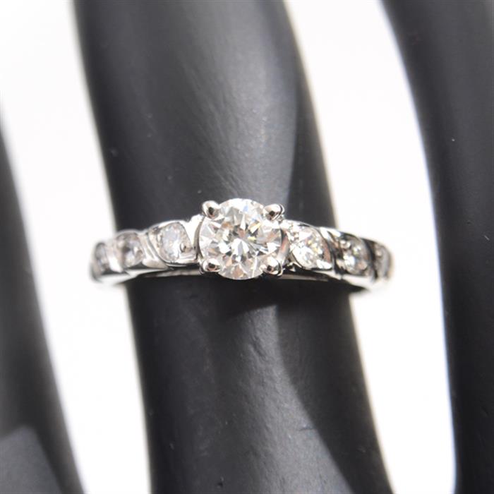 ショーメ 指輪 レディース トルサード ソリテール ダイヤモンド リング 9号 プラチナ CHAUMET PT950 中古