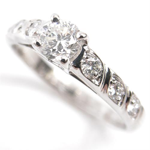 ショーメ 指輪 レディース トルサード ソリテール ダイヤモンド リング 9号 プラチナ CHAUMET PT950 中古