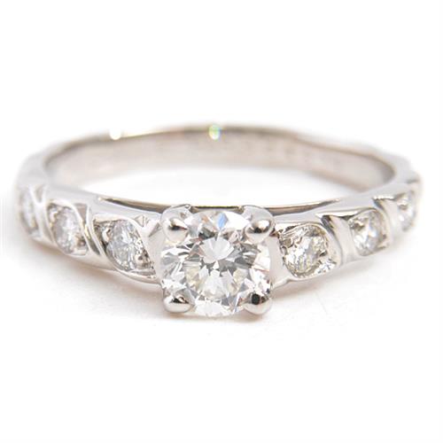 ショーメ 指輪 レディース トルサード ソリテール ダイヤモンド リング 9号 プラチナ CHAUMET PT950 中古