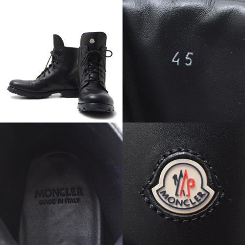 モンクレール 靴 メンズ レースアップ ワークブーツ ブーツ サイズ27.5cm 表記サイズ45 レザー ブラック MONCLER【中古】