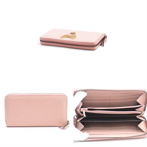 グッチ 財布 レディース GGマーモント ラウンドファスナー長財布 バタフライ ピンク 499363 GUCCI 中古