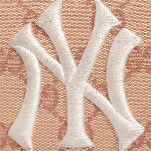 グッチ 財布 メンズ レディース GGキャンバス ラウンドファスナー長財布 NYヤンキース パッチ 刺繍 ブラウン ベージュ 547791 グッチ 中古