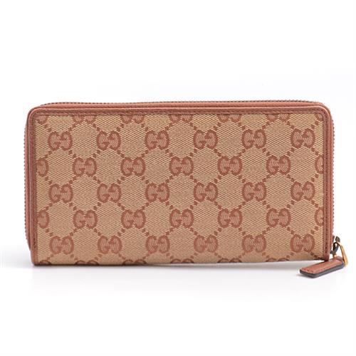 グッチ 財布 メンズ レディース GGキャンバス ラウンドファスナー長財布 NYヤンキース パッチ 刺繍 ブラウン ベージュ 547791 グッチ 中古