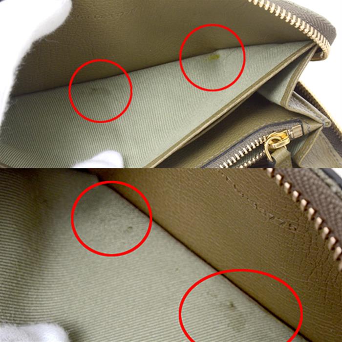 ブルガリ 財布 メンズ B-ZERO1 ビーゼロワン ラウンドファスナー長財布 キャンバス カーフ カーキ グリーン オリーブ BVLGARI【中古】