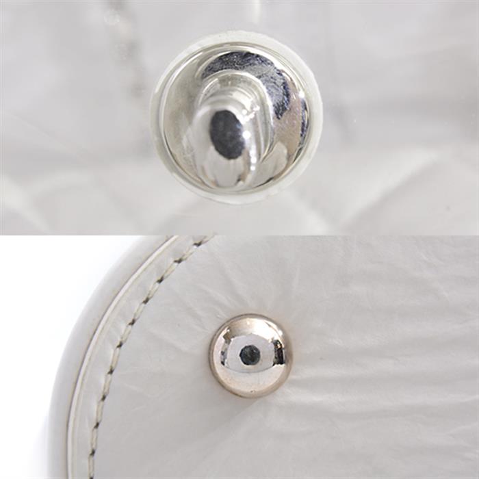 シャネル バッグ レディース クリア チェーンショルダーバッグ マトラッセ レザー ビニール ホワイト CHANEL【中古】