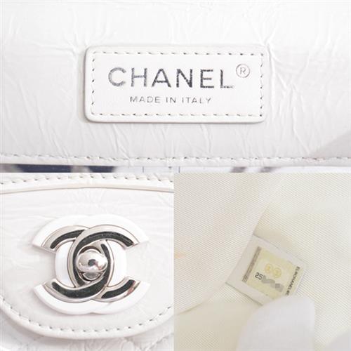 シャネル バッグ レディース クリア チェーンショルダーバッグ マトラッセ レザー ビニール ホワイト CHANEL【中古】