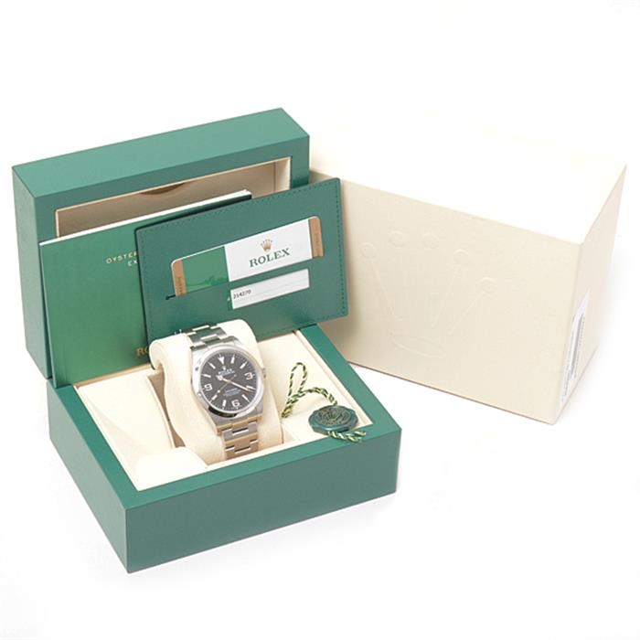 ロレックス 時計 メンズ エクスプローラー1 自動巻 ブラック文字盤 ステンレス ROLEX EXPLORER1 214270 SS 中古