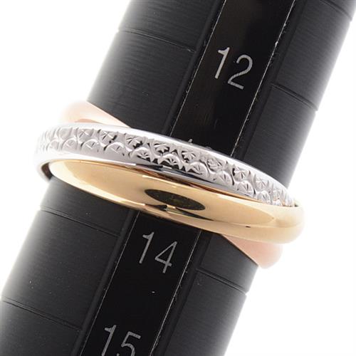 オレスト 指輪 レディース リーフデザイン 3連リング スリーカラーゴールド 13号 2.9mm幅 Or-est 750YG×WG×PG 中古