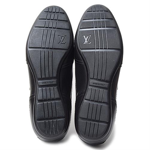 ルイヴィトン 靴 メンズ スニーカー マジックテープ サイズ 25.5cm 表記サイズ 6 1/2 カーフ ブラック Louis Vuitton 中古