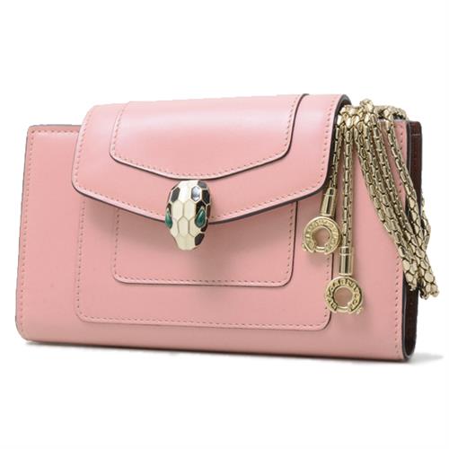 ブルガリ 財布 レディース セルペンティ 長財布 2つ折りチェーンウォレット レザー ピング BVLGARI 288027 中古