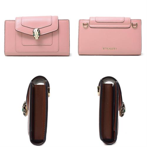 ブルガリ 財布 レディース セルペンティ 長財布 2つ折りチェーンウォレット レザー ピング BVLGARI 288027 中古