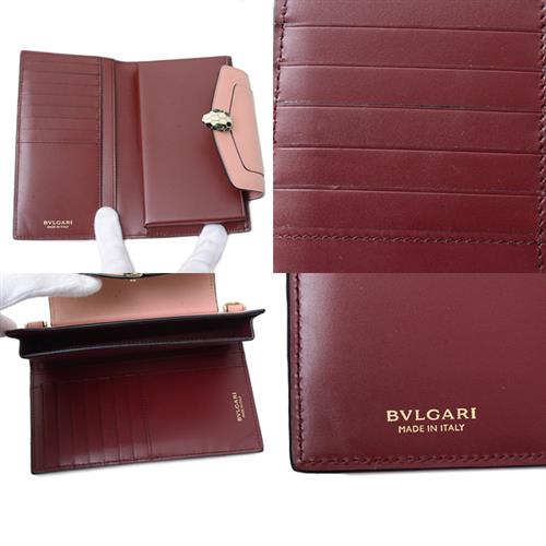 ブルガリ 財布 レディース セルペンティ 長財布 2つ折りチェーンウォレット レザー ピング BVLGARI 288027 中古