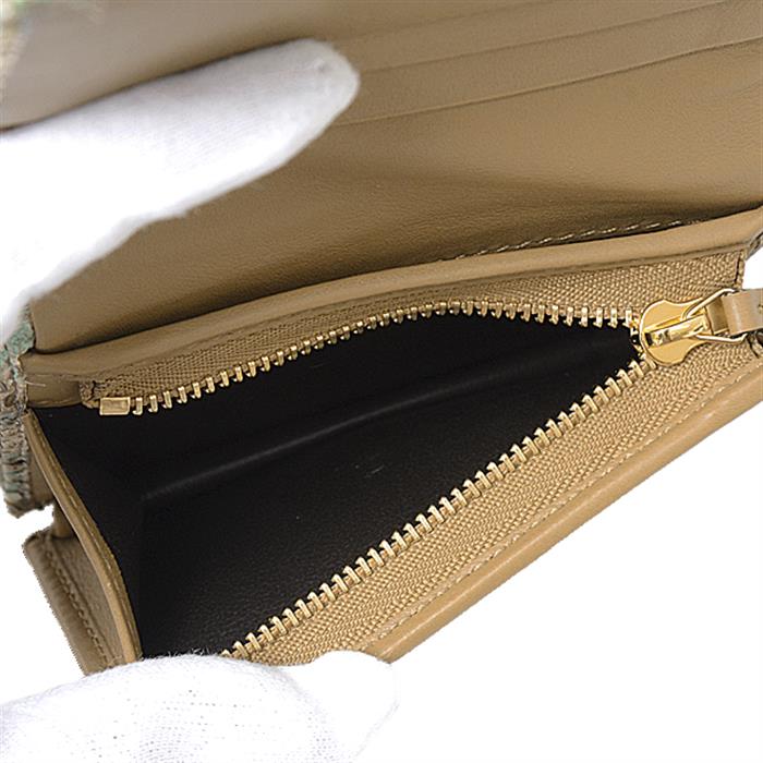 グッチ 財布 レディース ダブルG コンパクトウォレット 二つ折り パイソン柄 グリーン系 456126 GUCCI【中古】