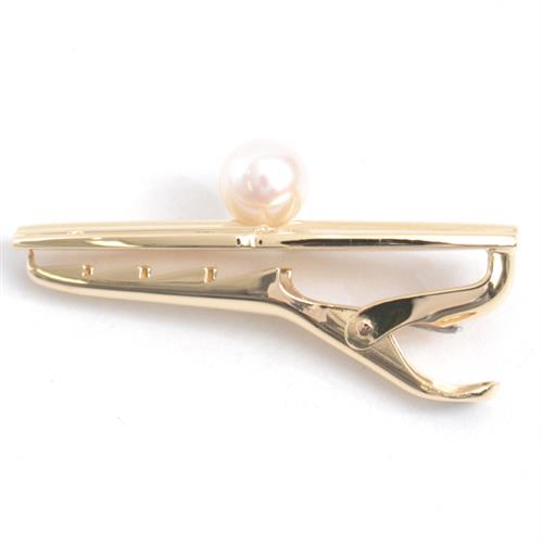 ミキモト カフス タイピン メンズ パール カフス タイピン セット イエローゴールド MIKIMOTO K14 中古