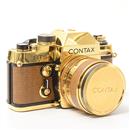 コンタックス カメラ メンズ レディース RTS ゴールド フィルムカメラ レンズ付き ツァイス Planar プラナー 50mm f1.4 メンテ済 CONTAX 中古