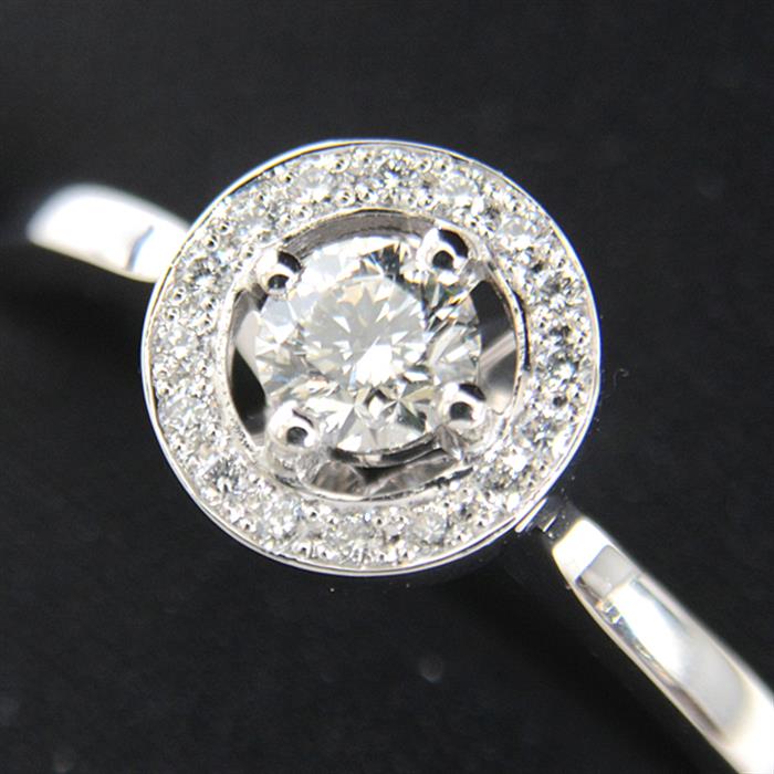 フォーエバーマーク 指輪 レディース センターオブマイユニバース ダイヤモンドリング D0.23ct 0.06ct 13号 プラチナ FOREVER MARK PT900 中古