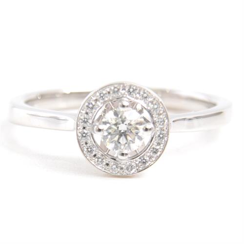 フォーエバーマーク 指輪 レディース センターオブマイユニバース ダイヤモンドリング D0.23ct 0.06ct 13号 プラチナ FOREVER MARK PT900 中古