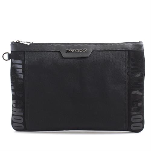 ジミーチュウ バッグ メンズ デレック DEREK ロゴ クラッチバッグ ブラック JIMMY CHOO JIC 173 中古