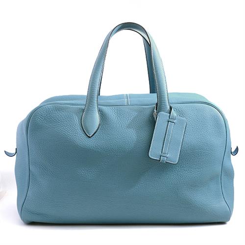 エルメス バッグ レディース メンズ ヴィクトリア43 トリヨン □C刻 ボストンバッグ ブルージーン HERMES 中古