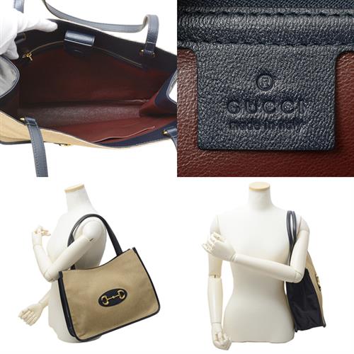 グッチ バッグ レディース ホースビット キャンバス  トートバッグ ハンドバッグ 623694 GUCCI 中古