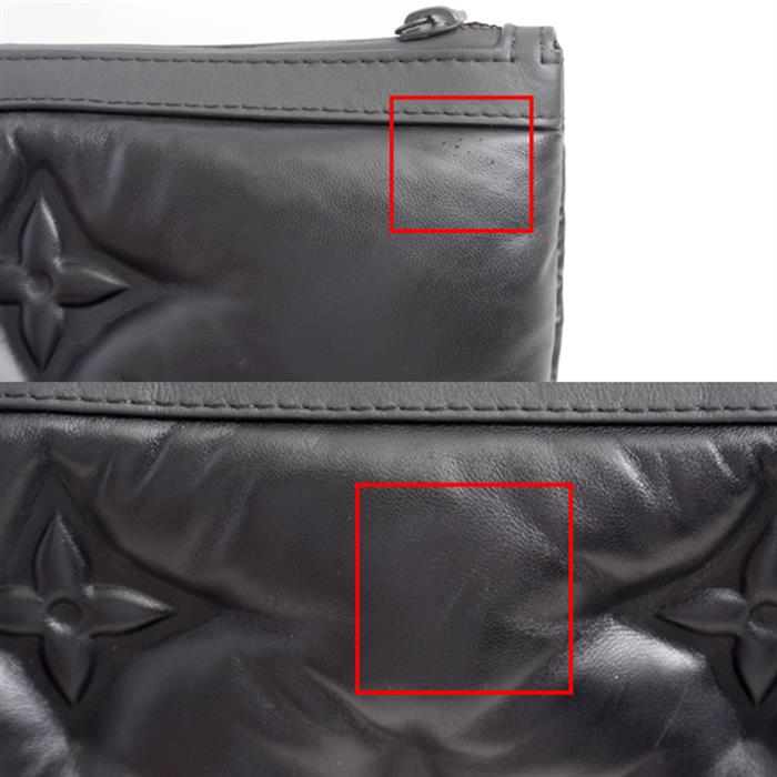 ルイヴィトン バッグ メンズ ヴァージル アブロー ポシェット A4  クラッチバッグ 2054 ブラック レインボー Louis Vuitton M68775 中古