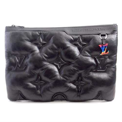 ルイヴィトン バッグ メンズ ヴァージル アブロー ポシェット A4  クラッチバッグ 2054 ブラック レインボー Louis Vuitton M68775 中古