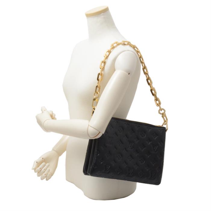 ルイヴィトン バッグ レディース クッサン PM ショルダーバッグ チェーンショルダー ラムスキン ノワールLouis Vuitton M57790 中古